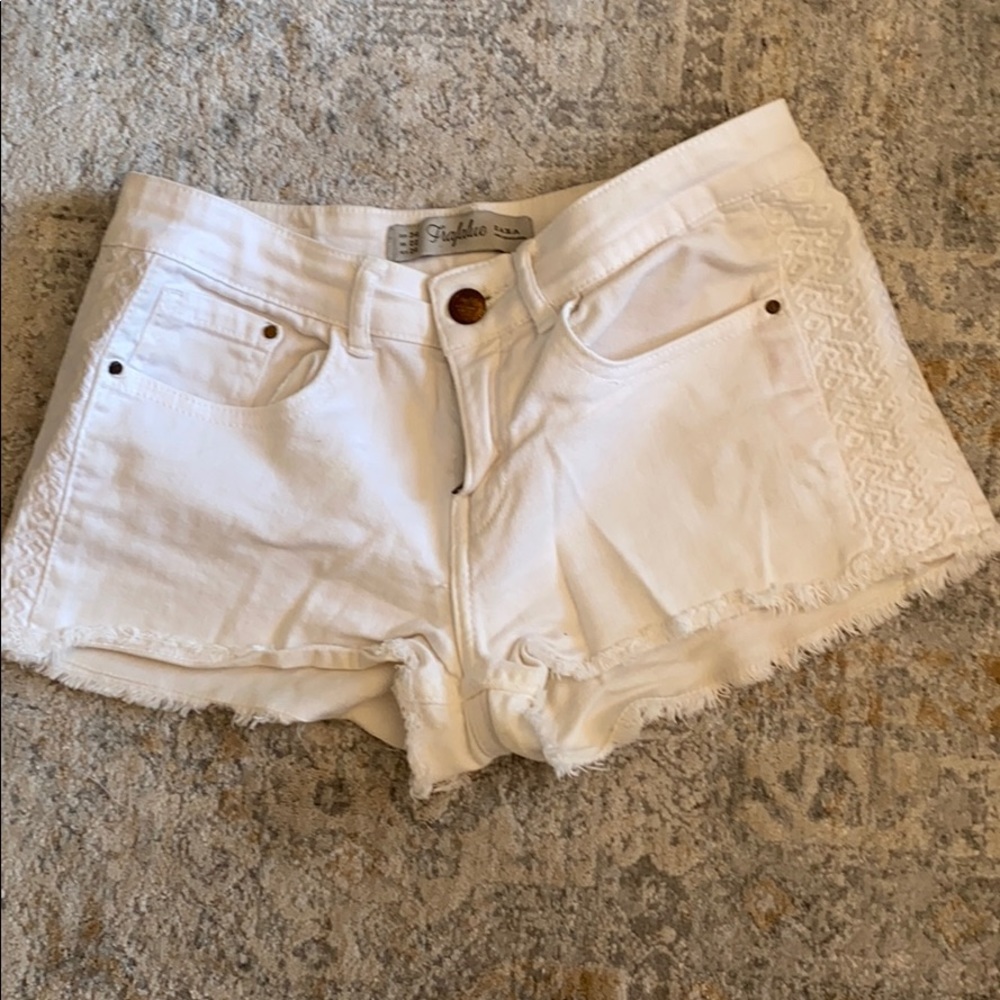 Zara White Denim Shorts